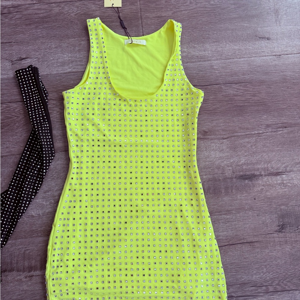 Lime Green Embellished Dress